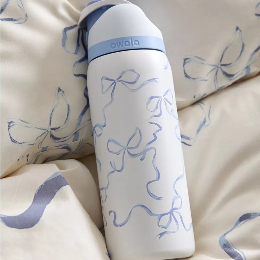 Owala White and Blue Water Bottle
